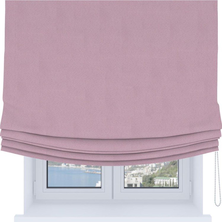 Римская штора Soft с мягкими складками, ткань pipa блэкаут розовый
