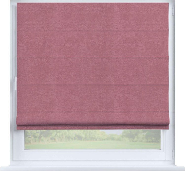 Римская штора «Кортин» на створку, ткань софт однотонный розовый