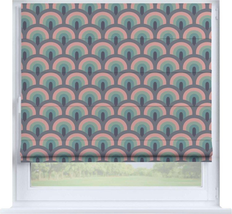 Римская штора «Кортин» на створку «Ретро орнамент»