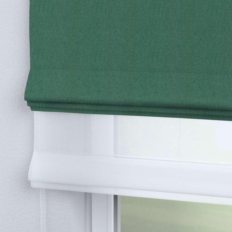 Римская штора «Кортин» день-ночь, ткань твид блэкаут, зелёный