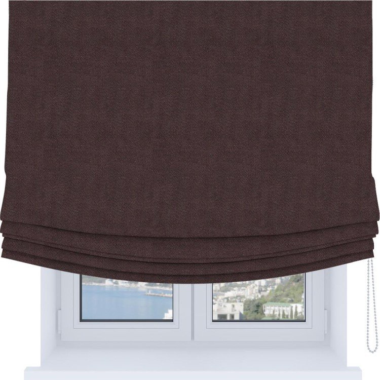 Римская штора Soft с мягкими складками, ткань cotton блэкаут лиловый