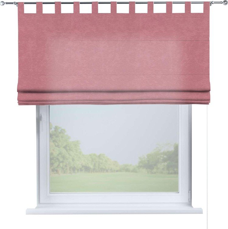 Римская штора на петлях «Кортин», ткань софт однотонный розовый