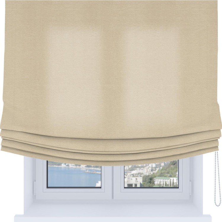 Римская штора Soft с мягкими складками, ткань софт однотонный бежевый лайт