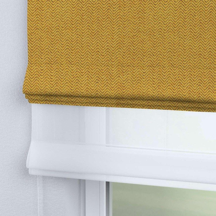 Римская штора «Кортин» день-ночь, ткань твид блэкаут, медово-желтый