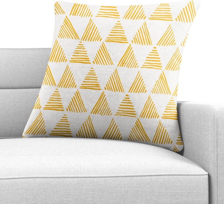 Подушка квадратная Cortin «Желтые треугольники»