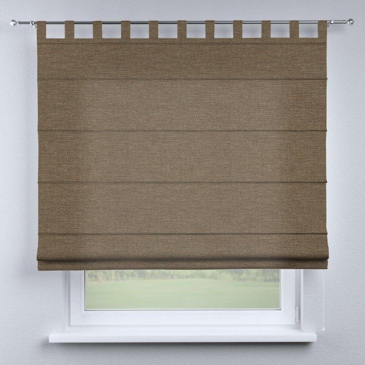 Римская штора на петлях «Кортин», ткань лён светло-коричневый