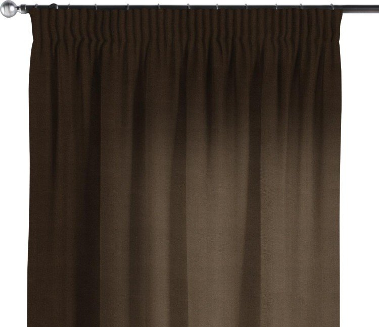 Комплект штор на тесьме «Карандаш», вельвет тёмно-коричневый