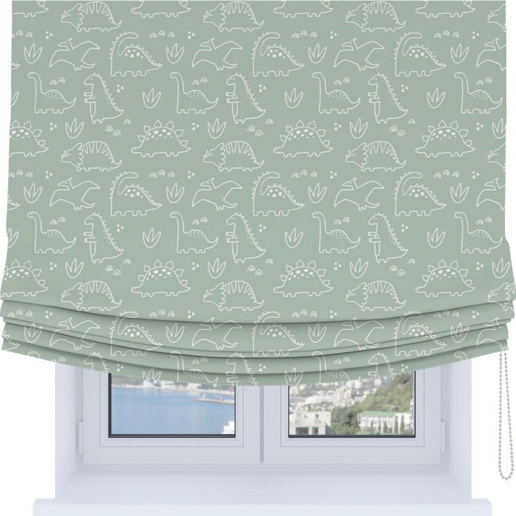 Римская штора Soft с мягкими складками, «Динопарк»