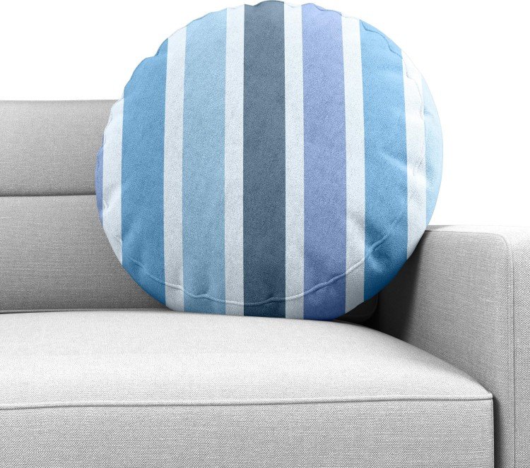 Подушка круглая Cortin «Сине-голубые вертикальные полоски»