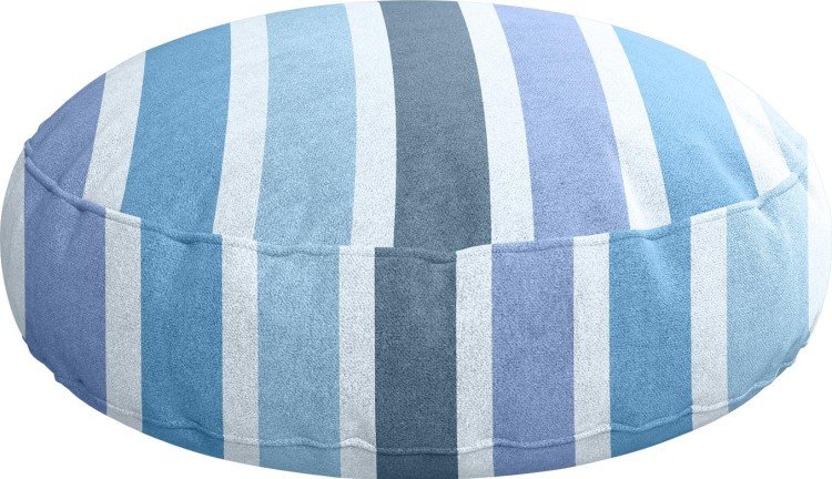 Подушка круглая Cortin «Сине-голубые вертикальные полоски»
