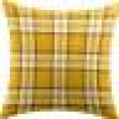 Подушка квадратная Cortin «Желто-горчичная клетка»