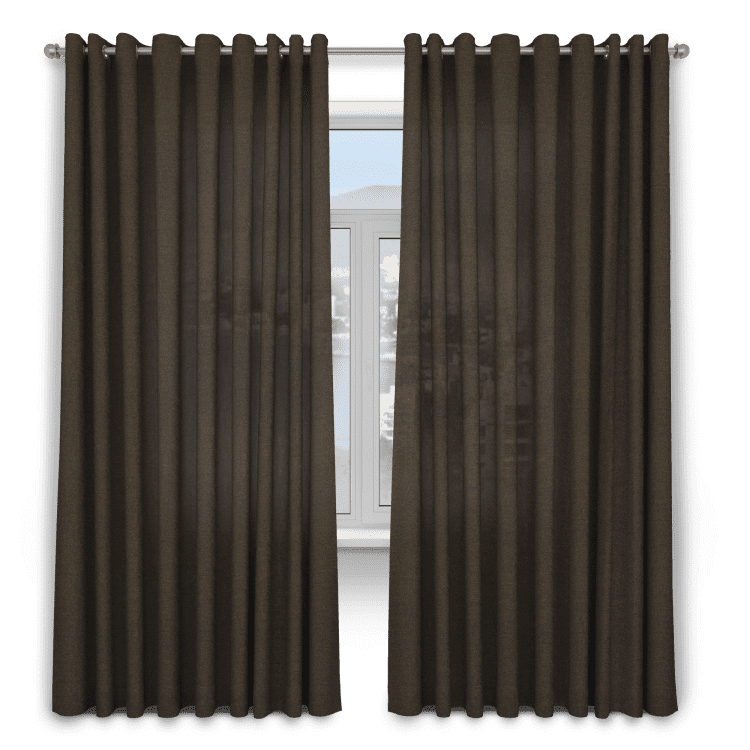 Комплект штор 2 шт, лён, цвет тёмно-коричневый, размер от 45 см