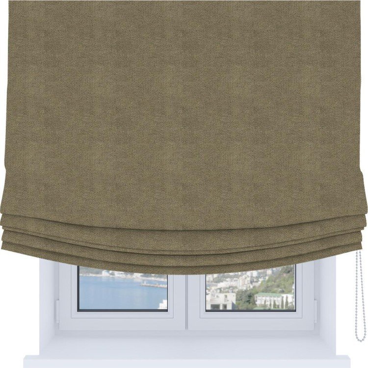 Римская штора Soft с мягкими складками, ткань cotton блэкаут бежевый