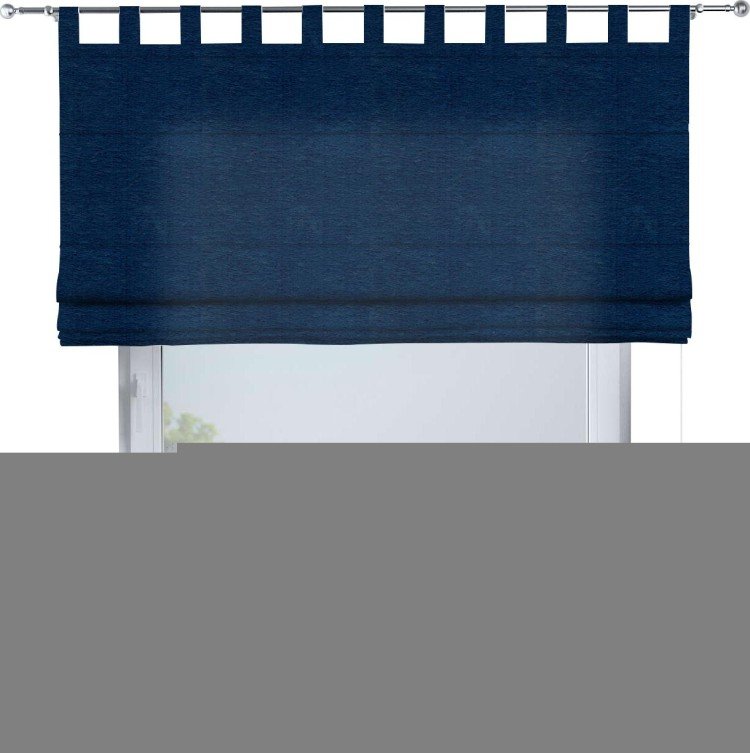 Римская штора на петлях софт однотонный синий