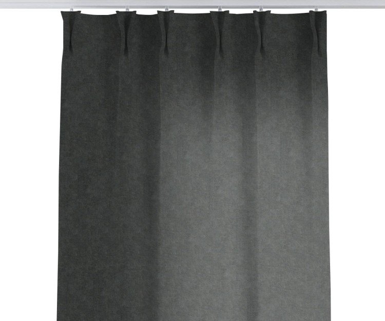 Комплект штор на тесьме «Кустик», вельвет цвет тёмно-серый