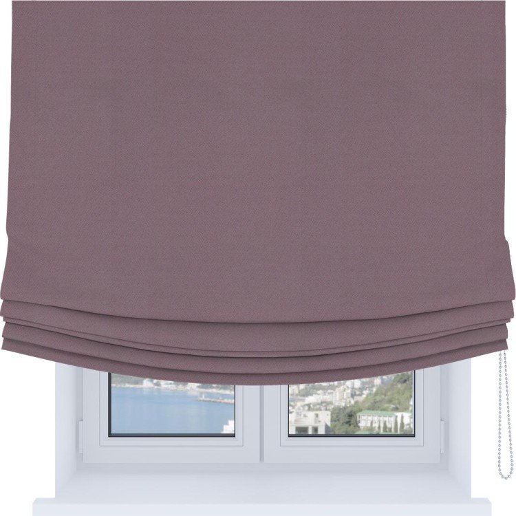 Римская штора Soft с мягкими складками, ткань блэкаут однотонный брусника