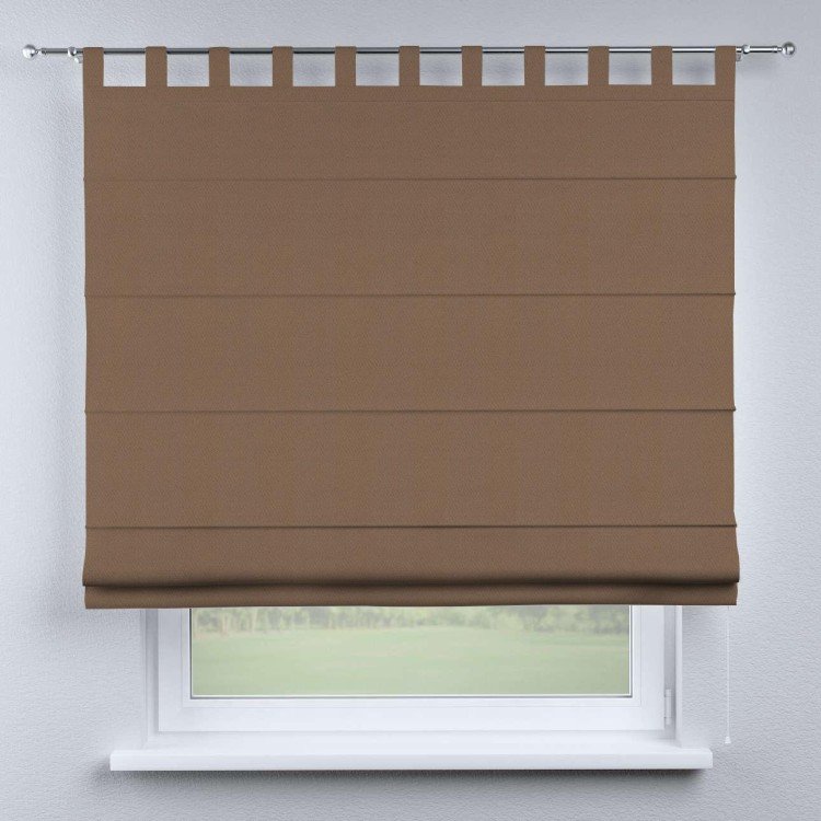 Римская штора на петлях «Кортин», ткань блэкаут однотонный, коричневый