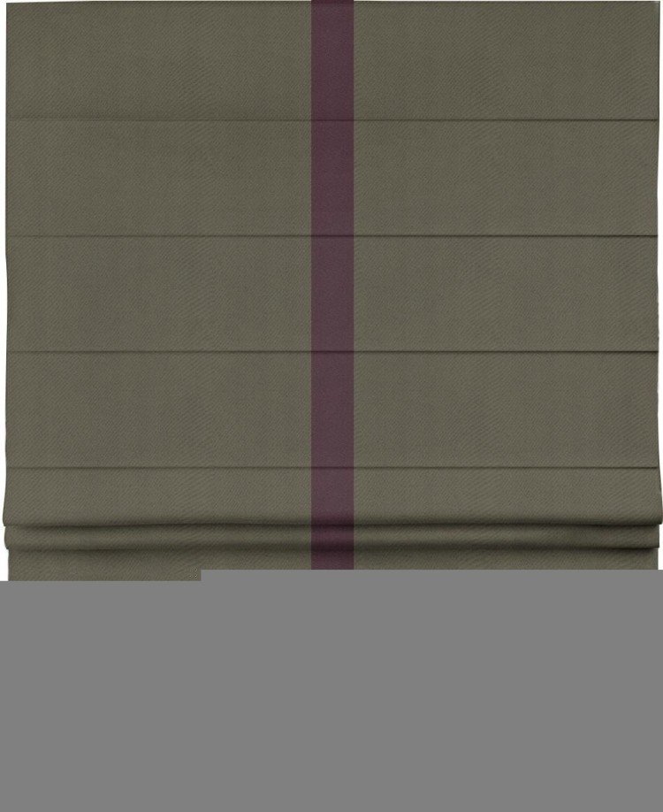 Римская штора «Кортин» с кантом Хайвэй, для проема, ткань блэкаут однотонный цвет кофейный