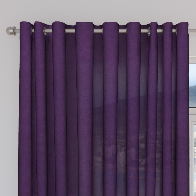 Шторы на люверсах ткань вельвет тёмно-фиолетовый